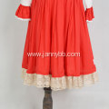 High quality half-sleeve gold lace hand embroidery dress